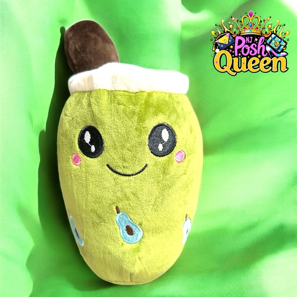 Boba Plush Avocado 🥑 Bubble Tea Plushie Pillow 9.5” Tall
